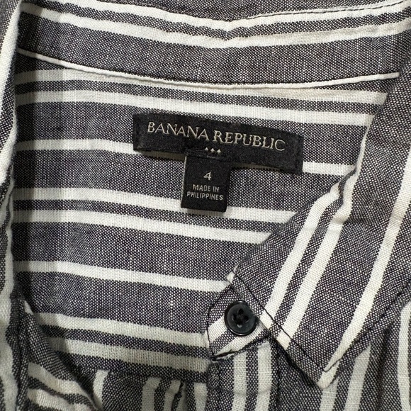 Banana Republic Black and White Striped Shirt - Picture 3 of 5